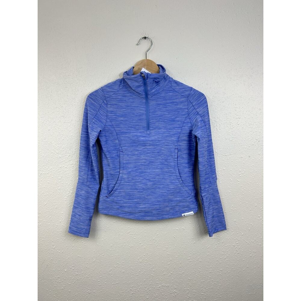 Girls 1/4 Zip Base Layer S Obermeyer Clara Heather Purple Kangaroo Pocket NWT